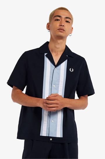 New Mens Fred Perry Shirts Navy - Fred Perry Outlet Website